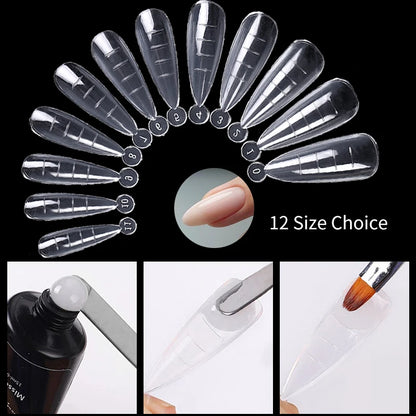 Extension False Nail Tips Acrylic Fake Finger UV Gel Polish Quick Building Mold Sculpted Full Cover Nail Tips Manicures Tool Set