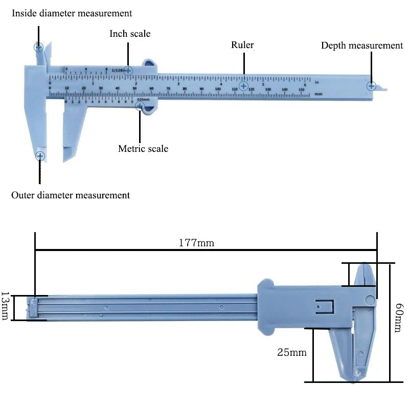 Portable 150MM Plastic Eyebrow Measuring Vernier Caliper Tattoo  Caliper Ruler Plastic Permanent Makeup Measurement Tools