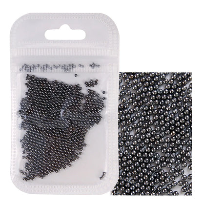 1 Pack 0.6-2.0mm Nail Art Caviar Bead 10g Rhinestone for  Micro Steel Ball 3D  Decorations UV Gel Acrylic Tips