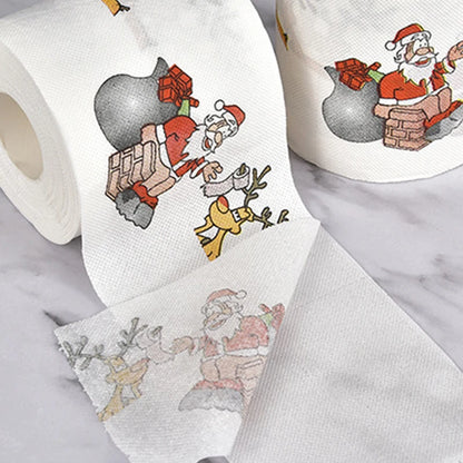 Santa Claus Bath Toilet Roll Paper, Christmas Supplies, Xmas Decor, Multicolor Tissue, New Year