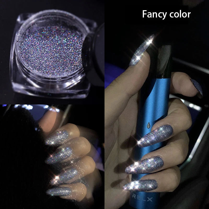 Reflective Pigment Dust Manicure, DIY Nail Glitter Powder, Disco Nightclub Charms, New Nails Bundy, 1 Box