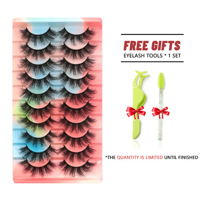 GROINNEYA lashes 5/10/20 pairs 3D Faux Mink Lashes Natural False Eyelashes Dramatic Volume Lashes Eyelash Extension Makeup