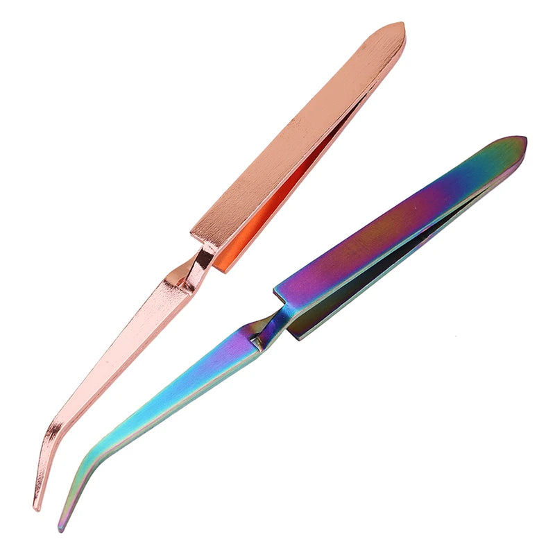 Rose Gold Nail Art Tool, Acrylic Gel Picking Tool, Anti-static Tweezers, Sculpting and Shaping, DIY Clip Manicure Tool