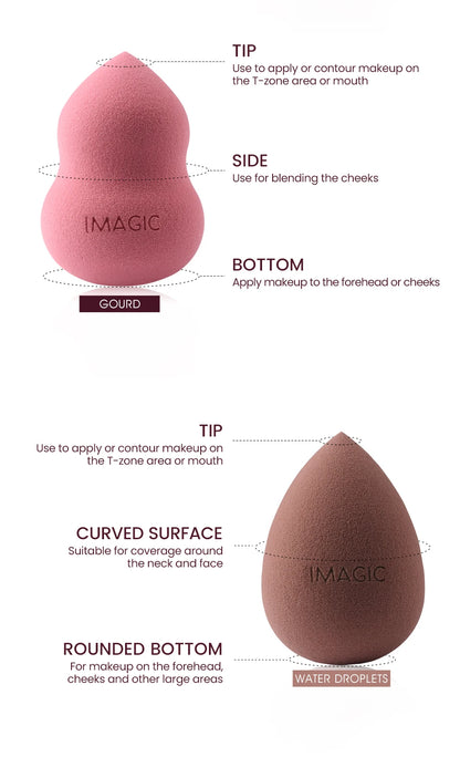 IMAGIC 10 Pcs Makeup Sponge Wet and dry Puff Professional Soft Makeup Puff Sponge Ultra-high quality bigger Combination Packages