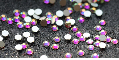 QIAO Glitter Rhinestones Crystal AB SS3-SS50 Non Hot Fix FlatBack Strass Sewing & Fabric Garment Rhinestone Nail Art Stone