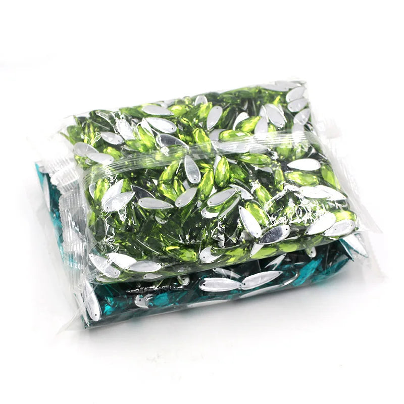 Big Bag Wholesale7x28mm 8x21mm High quality DR Acrylic Flatback Sew On Rhinestones Diy Clothing Accessories