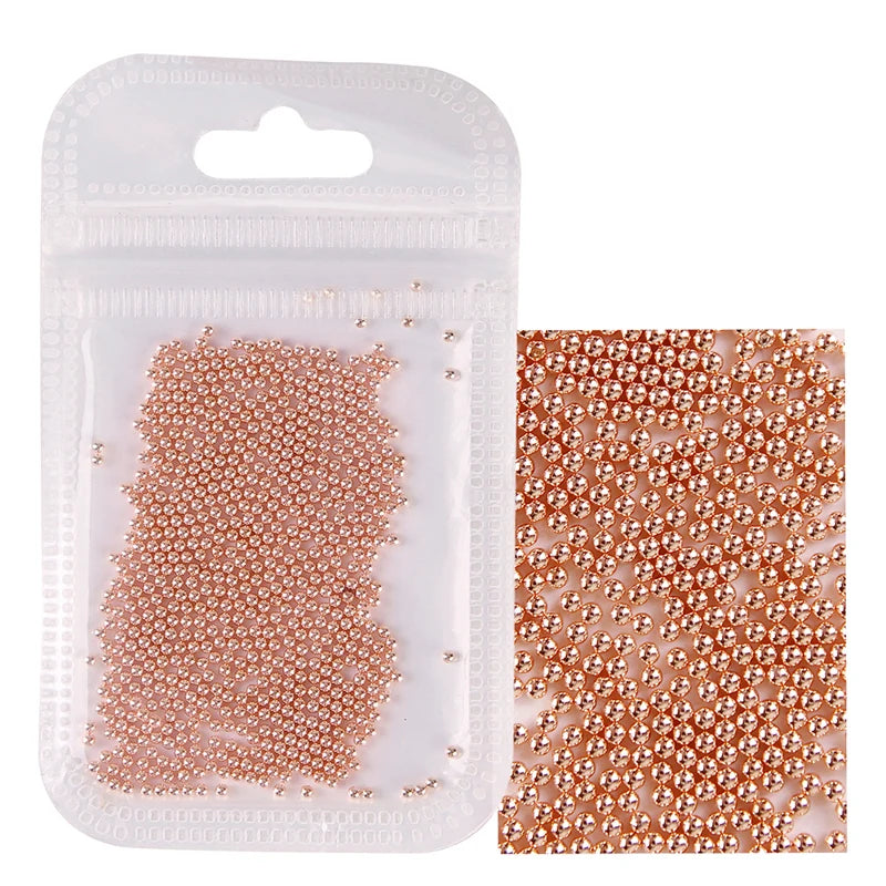 1 Pack 0.6-2.0mm Nail Art Caviar Bead 10g Rhinestone for  Micro Steel Ball 3D  Decorations UV Gel Acrylic Tips