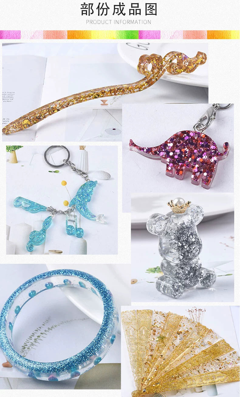 Shimmering Powder Sequins UV Crystal Glue Quicksand Oil Accessories DIY Handmade Cream Glue Material Suit Phone Case