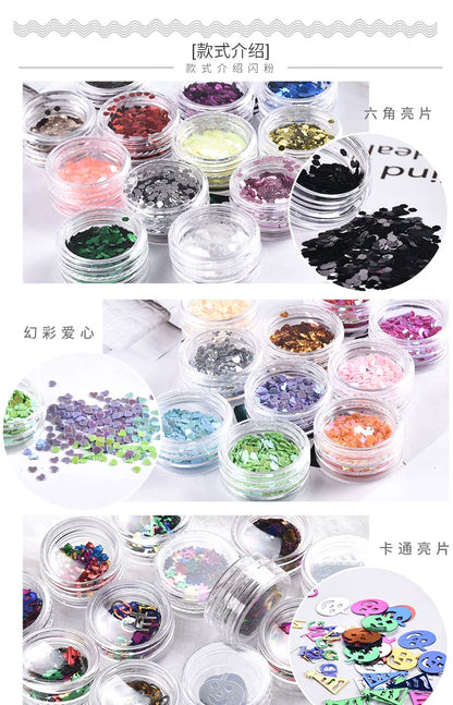 Shimmering Powder Sequins UV Crystal Glue Quicksand Oil Accessories DIY Handmade Cream Glue Material Suit Phone Case