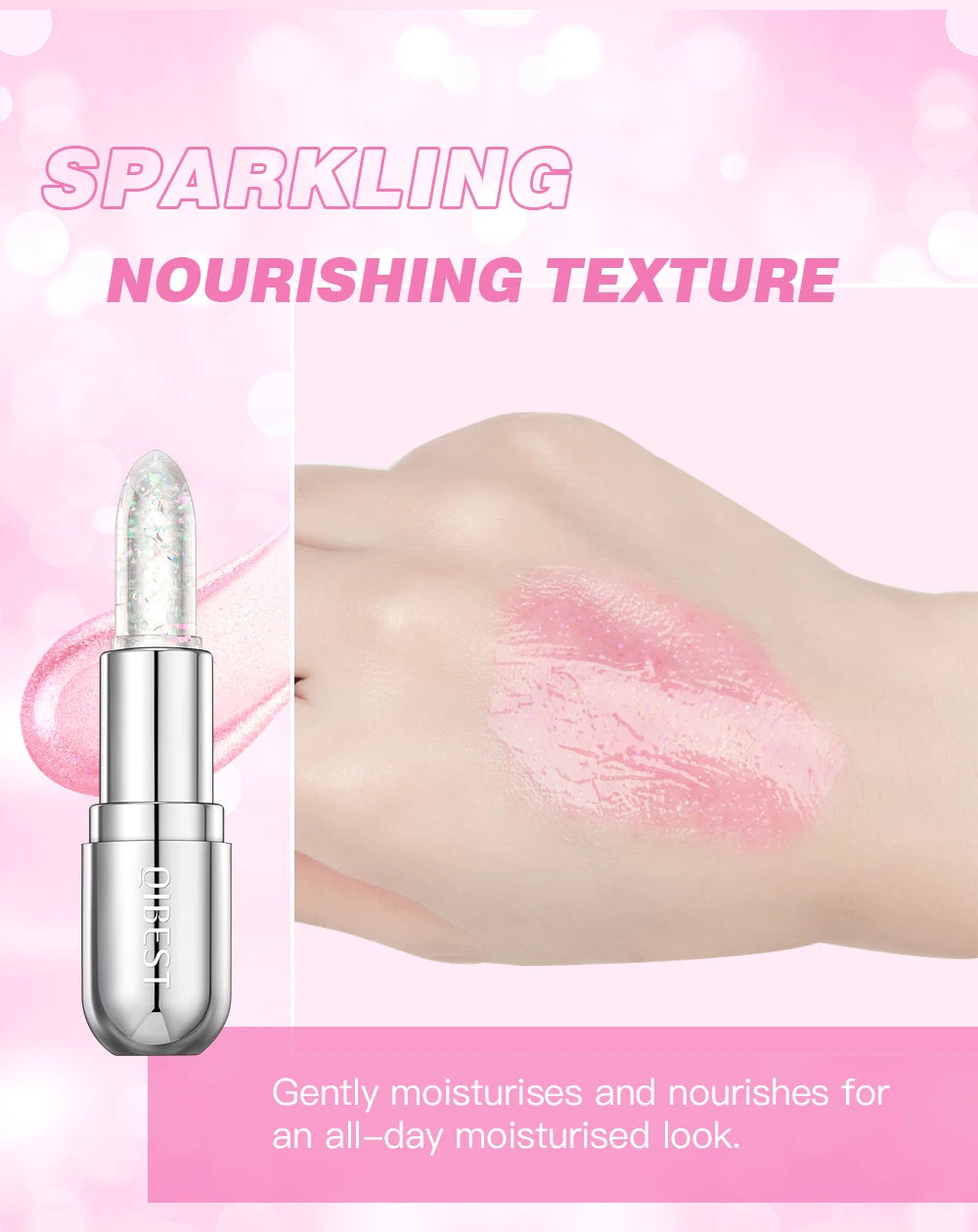 Sparkling Sequins Color Changing Lipstick Jelly Balm Moisturizing Glitter Pearl Lip Balm Long Lasting Transparent Lipstick Gel