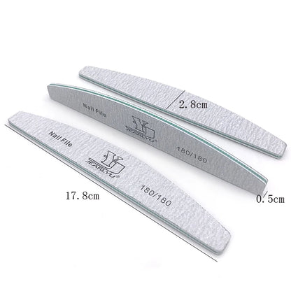 5Pcs/Lot Nail File Mix Color Limas 80/100/150/180/240 Grit Professional Sandpaper Cuticle Remover Buffer Files Manicure Tool Set