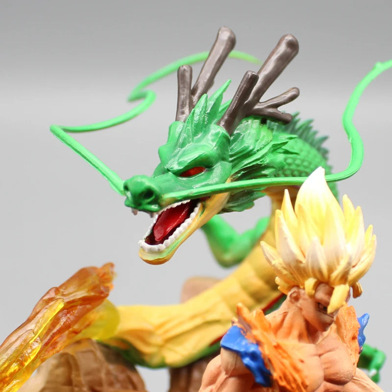 Dragon Ball Anime Figures Super Saiyan 23cm Action Figure Son Goku Shenron Model PVC Statue Doll Collection Desk Decora Xma Gift