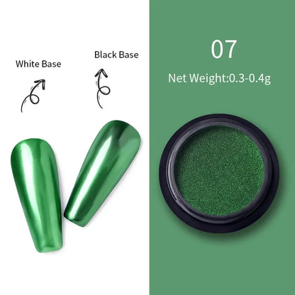 Green Chameleon Color Pigment Nail Powder Summer Pretty Shiny Nail Glitter Metallic Glitter Powder Chrome Dust UV Gel Nail Art