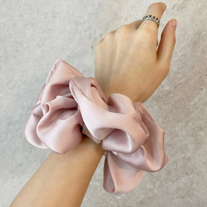 Fashion Oversized Silk Scrunchies for Women Korean Chiffon Elastic Hair Ties Ponytail Holder Headwear Chouchou Cheveux Femme