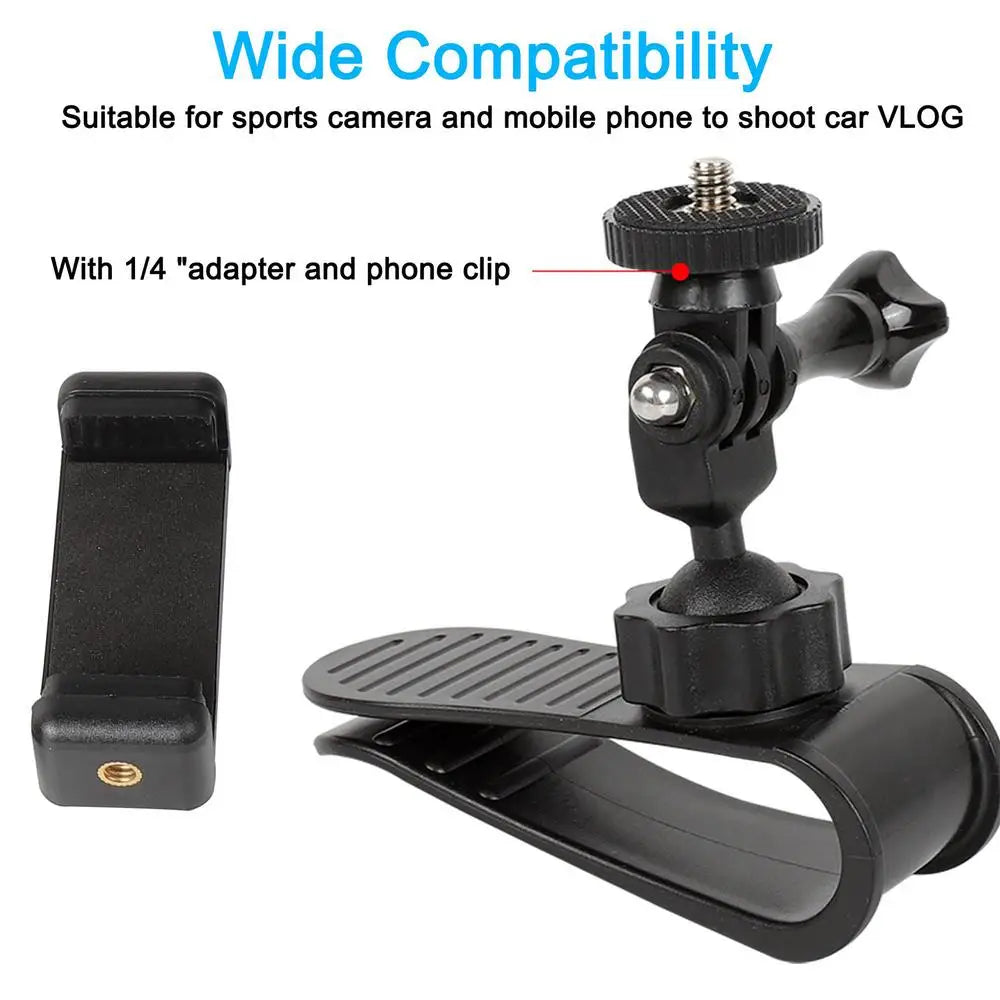 Sports Camera Sunshade Bracket 360 Adjustable Camera Car Mount Bracket Car Mount Accessories Phone Clamp Holder For Car Bloggers