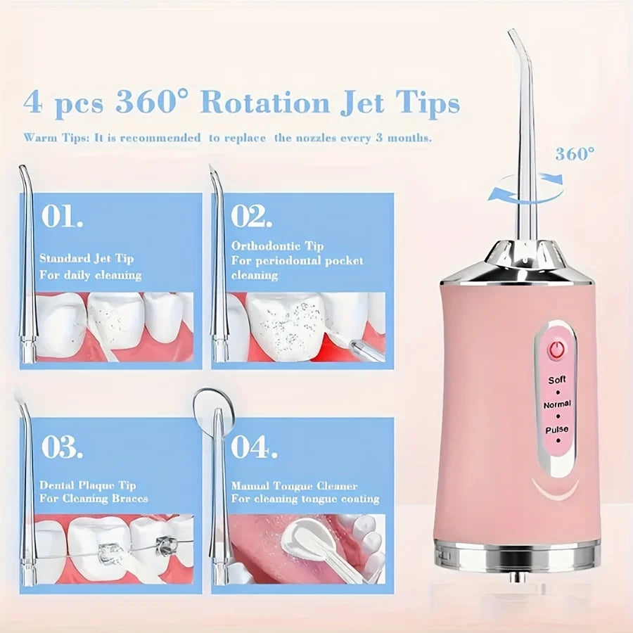 8-Piece Set Water Flosser Replacement Tips, Standard & Orthodontic Nozzles, Unscented Oral Irrigator Accessories Teeth Cleaning