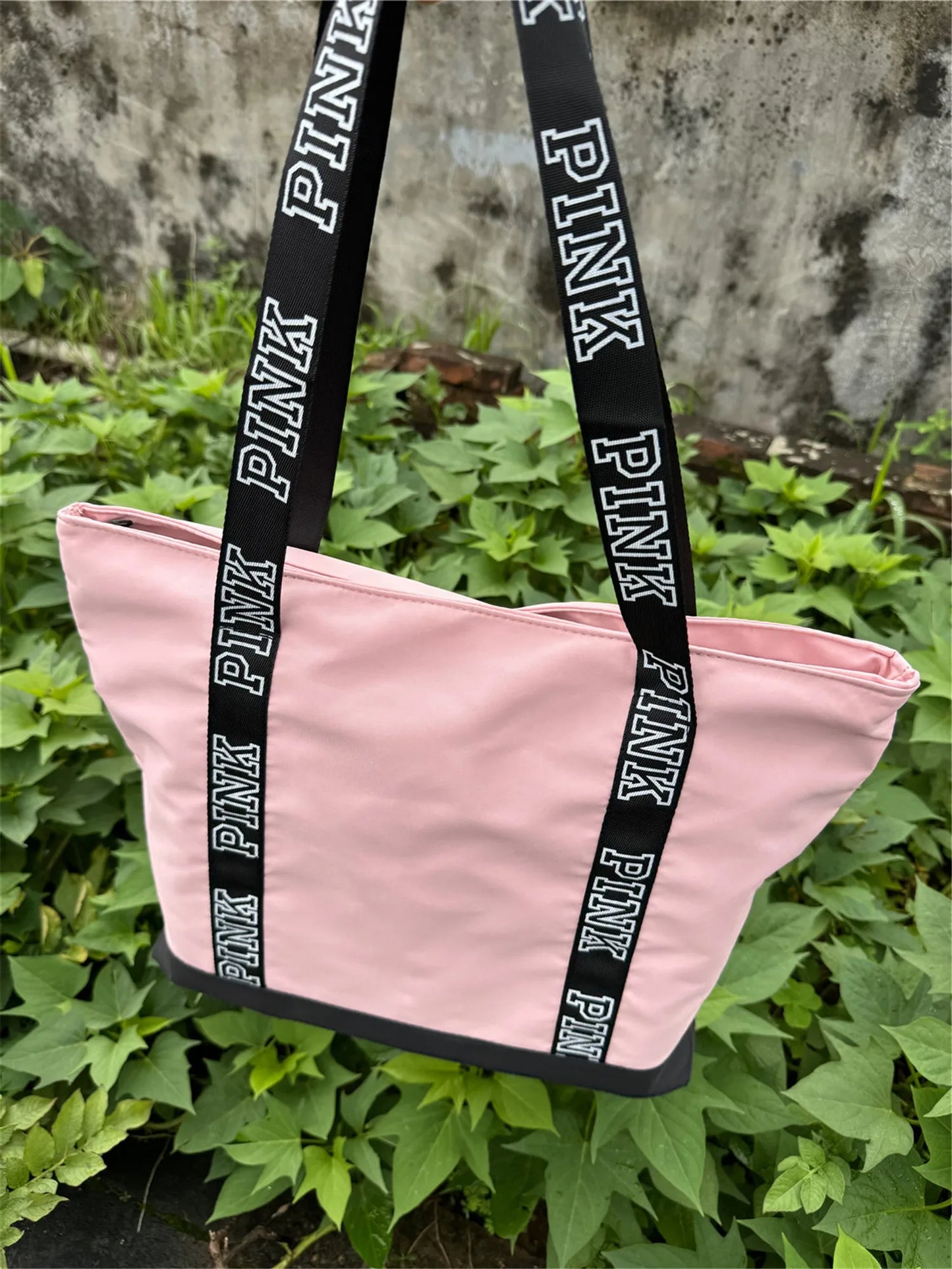 Literary Nylon Tote Bag For Women Large Capacity Shoulder Bag Fashion Letter Strap Handbags Large Capacity Tote Bag