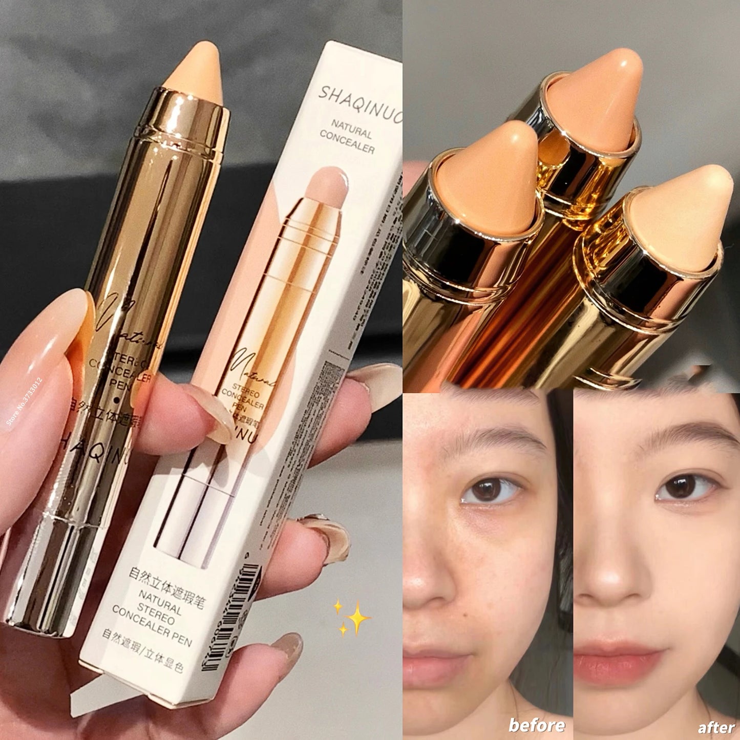 Face Concealer Pen Long Lasting Cover Dark Circles Corrector Contour Concealers Stick High Gloss Brighten Face Cosmetic Makeup