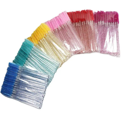 Disposable Crystal Eyelashes Brush Comb 50Pcs Eye Lashes Extension Mascara Wands Makeup Professional Makeup Beauty Tool