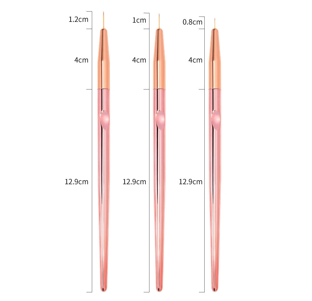 15Pcs/Set Nail Art Brush Ombre Brushes UV Gel Nail Polish Brush Painting Drawing Carving Pen Set For Manicure DIY Design Tools