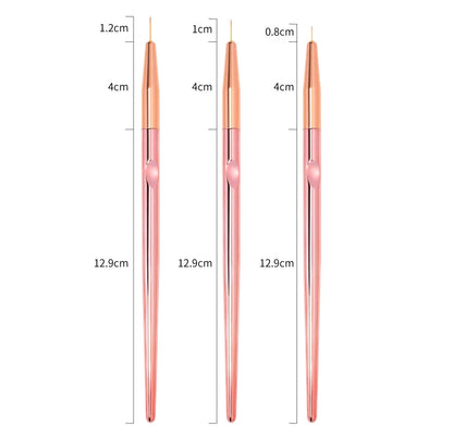 15Pcs/Set Nail Art Brush Ombre Brushes UV Gel Nail Polish Brush Painting Drawing Carving Pen Set For Manicure DIY Design Tools