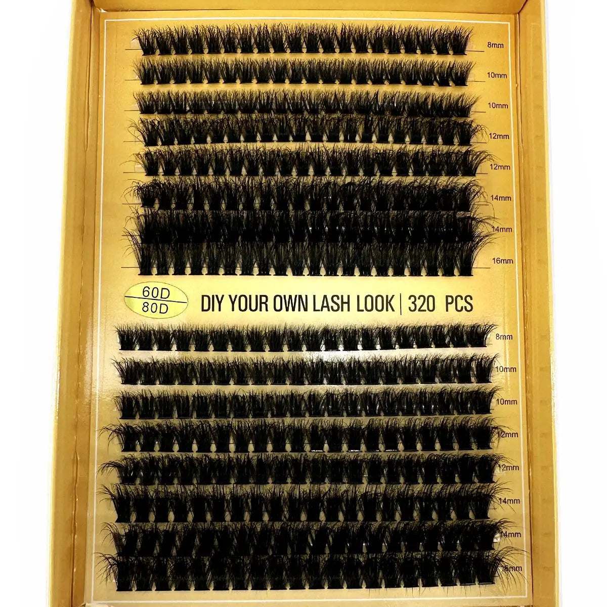 16Rows 320Bundles 5D Fluffy Lashes Cluster 60/80/100D Thick Eyelash Russia Curl Wispy Individual Lashes 8-16mm Eyelash Extension