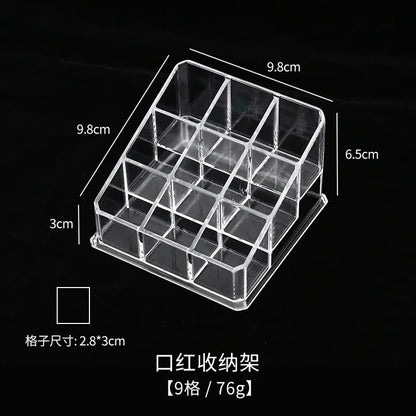 24/9 Grid Lipstick Box Acrylic Makeup Organizer Storage Box Lipstick Nail Polish Display Stand Holder Cosmetic Organizer Box