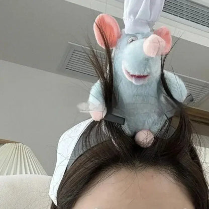 New Ratatouille Hairband Plush Doll Headband Cartoon French Wide-Brimmed Hairpin Photo Headdress Creativity Cute Toy Kids Gifts