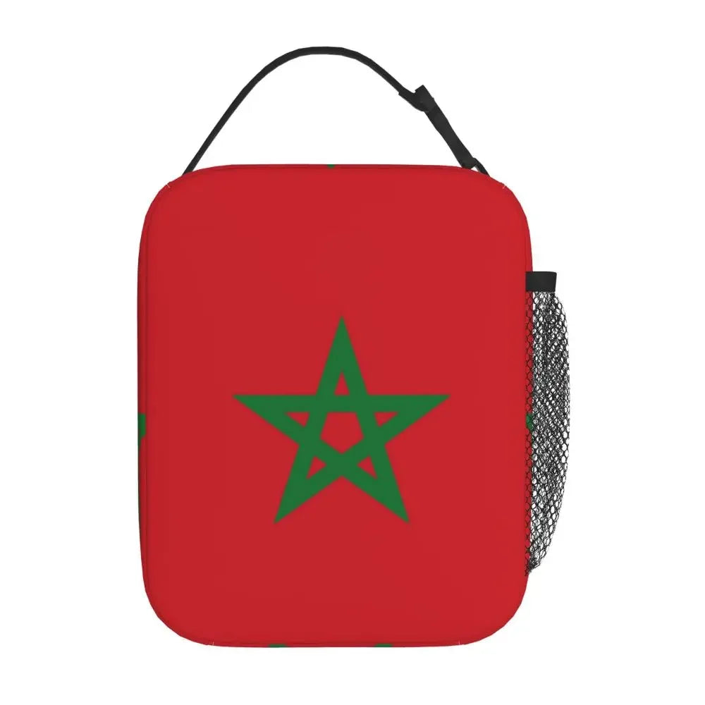 The Flag Of Morocco Thermal Insulated Lunch Bag Women Resuable Lunch Tote for School Office Outdoor Multifunction Food Box