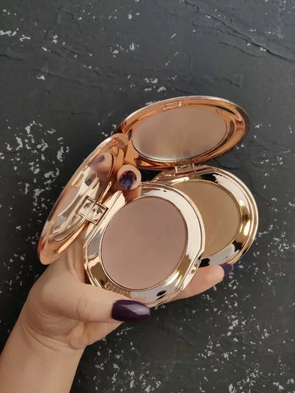 Contour Palette with Mirror Shadow Powder Bronzer Three-Dimensional Nose Shadow Repair Powder Facial Concealer Cosmetics Makeup