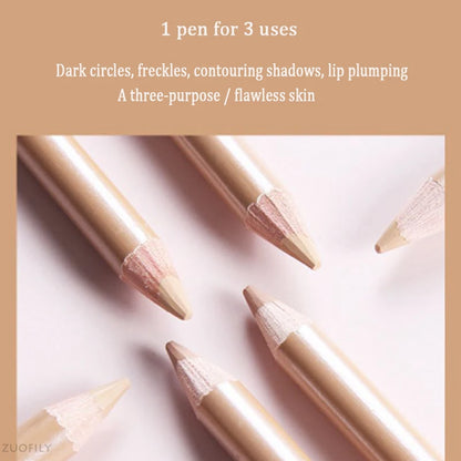 3D Concealer Pencil Covers Acne Spots Dark Circles Wooden Rod Natural Contour Cosmetic Face Makeup Brighten Pen Covers Tools