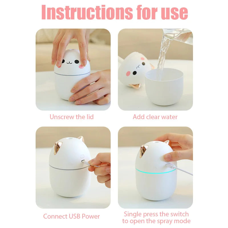 Mini Cute Air Humidifier Essential Oil Humidificadores Home Bedroom Aroma Diffuser Purifier perfume Cool Mist Maker umidificador