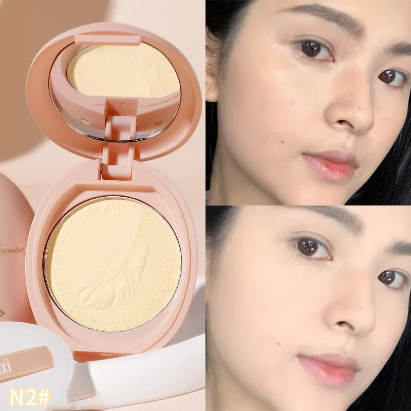 Face Powder Oil-control 24 Hours Long Lasting Waterproof Matte Pressed Powder Poreless Concealer Makeup Setting Compact Powder