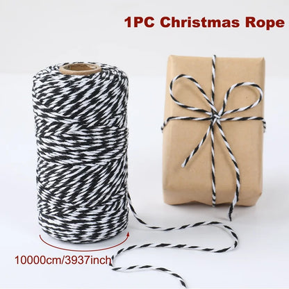 Christmas Wrapping String Rope Merry Christmas Decoration For Home 2024 Navidad Natal Noel Gift Box Packaging Rope New Year 2025