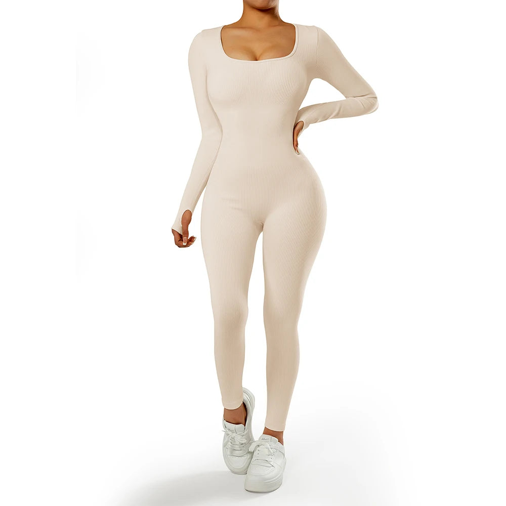 Bodycon Slim Jumpsuit For Women‘s Clothing Zipper Casual Brown Fitness Rompers Autumn 2024 Playsuit Activity Streetwear Overall