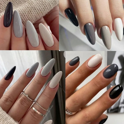 6Pcs Gray Gel Nail Polish Set Moonlight Colors Gel Semi Permanent Varnish Soak Off UV Gel Nail Art Manicure Base Top Coat Kit