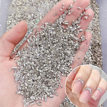 50Pcs/set Mini Irregular Flat Bottom Nail Rhinestones Basic Glitter Crystal Nail Decorations DIY Material Nail Art Charm Accesso