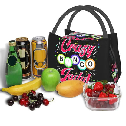 I Love Bingo Game Insulated Lunch Bags for School Office Waterproof Cooler Thermal Lunch Box Women lunchbag