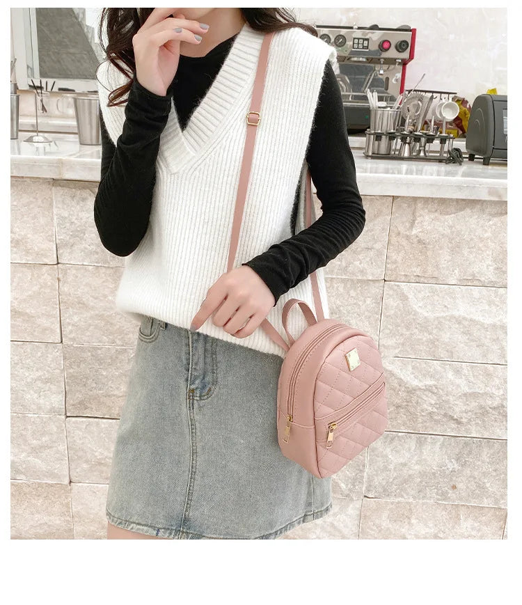 Embroidery small backpack ladies bags Korean version of the girls small schoolbag schoolbag one piece of foreign solid color lov