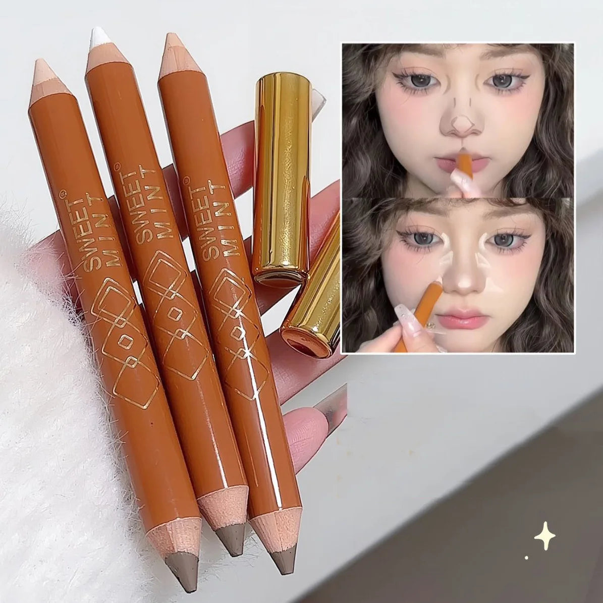 Double-head Sculpting Contour Pencil Makeup Facial Contouring Cement Gray Nose Shadow Cream Natural Stereoscopic Highlight Stick