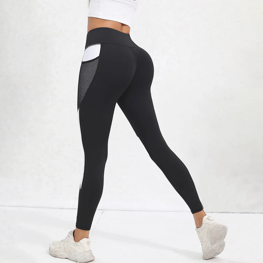 Colorblocked High Waist Yoga Pants Leggings for Women Tummy Control Workout Leggings for Women