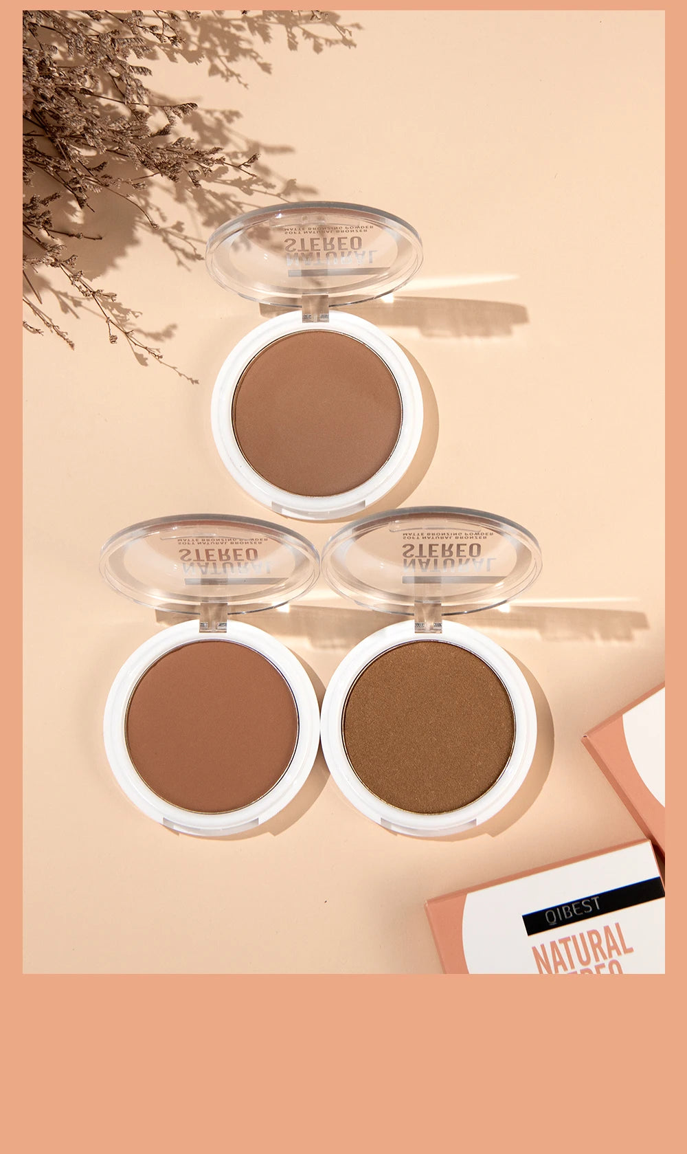 3D Bronzers Matte Wheat Contour Powder Palette Facial Makeup Natural Highlights Contouring Modification Waterproof Long-Lasting