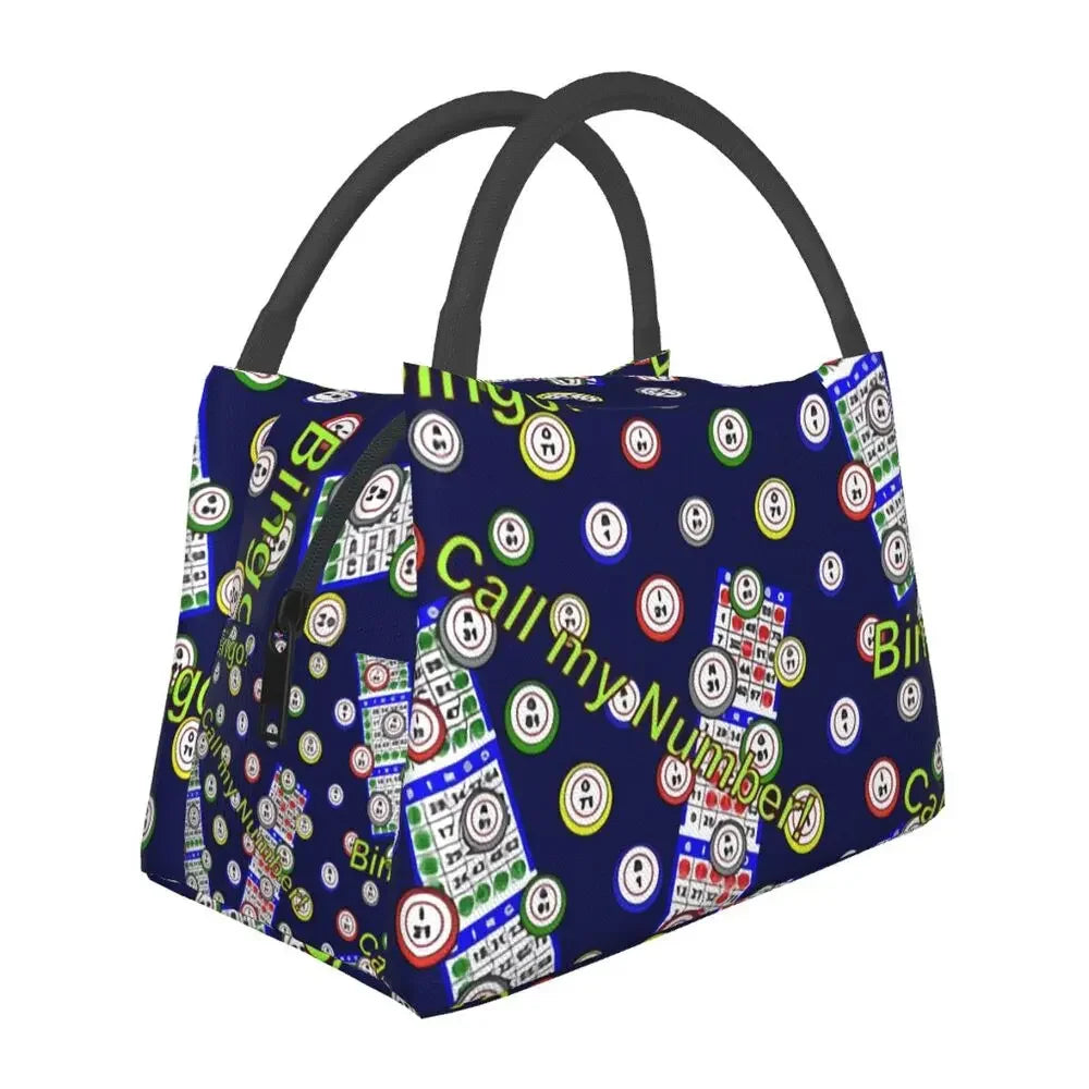 I Love Bingo Game Insulated Lunch Bags for School Office Waterproof Cooler Thermal Lunch Box Women lunchbag