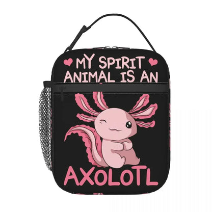 My Spirit Animal Is An Axolotl Lunch Box Multifunction Salamander Animal Cooler Thermal Food Insulated Lunch Bag Kids School