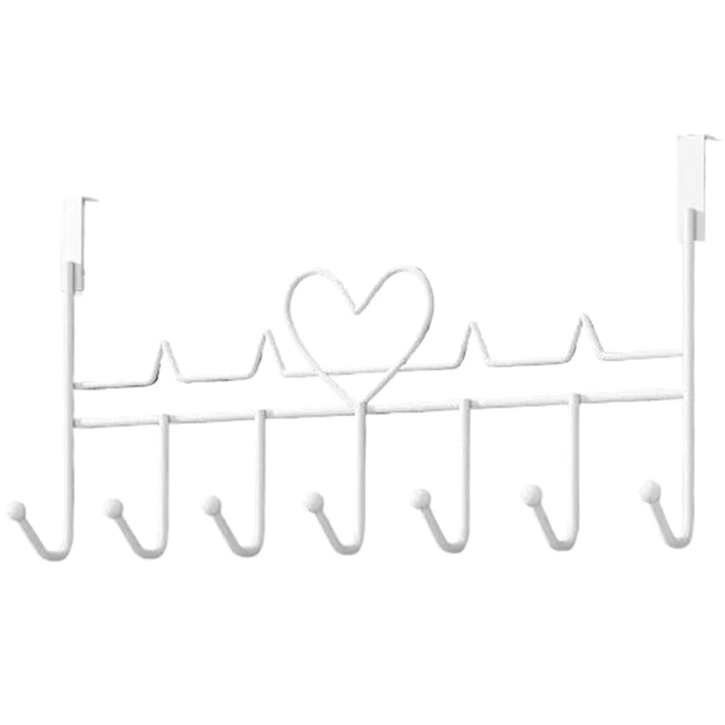 Heart-Shaped Door Behind Hook Storage Wall Hanging Clothes Hanger Hook Punch-free Hanger Bedroom Organizer Storage Accessories