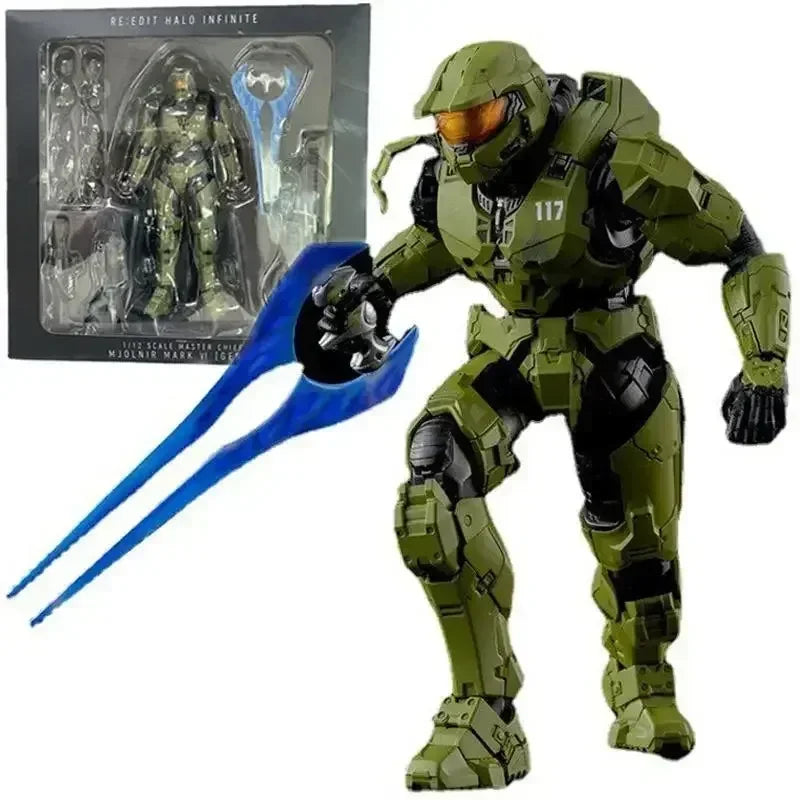 Hot 18cm Halo Infinite Master Chief Mjolnir Mk Vi 1/12 Scale 17.5cm 6" Action Figure Re:Edit Gen.3 117 Ko'S 1000 Model Toy Gift