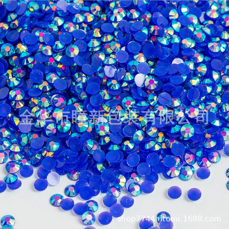 Factory Direct Sales Flats Bottom Resin Diamond Nail Art Diamond Colorful DIY Jelly AB 14 Faceted Fujisaki Diamond Mobile Pho...