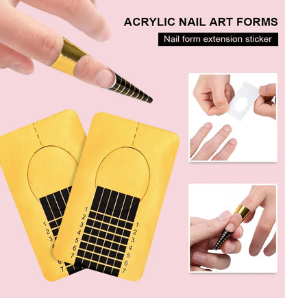 Nail Acrylic Powder and Liquid Monomer Nails Art Decoration For Manicure Set Kit Crystal Nail Glitter 3D Nail Tips Carving Tools