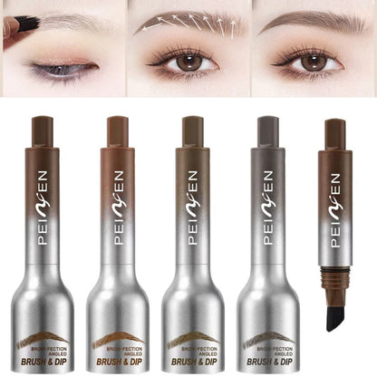 4-Colors Eyebrow Hairline Pencil Natural Wild Eyebrow Velvet Three-dimensional Dye Eyebrow Tatoo Tint Gel Large Brush Head