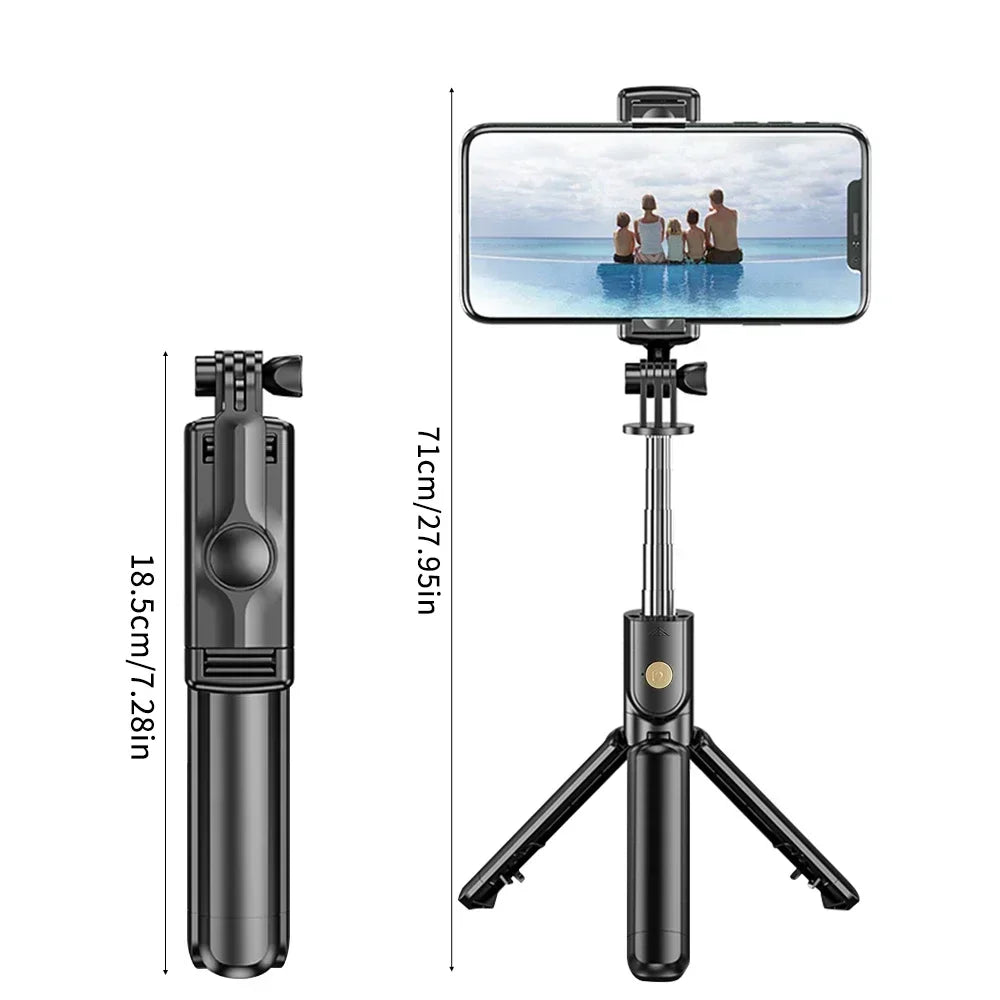 Wireless Selfie Stick Tripod Stand with Detachable Remote for iPhone Mobile Phone Tiktok Live Streaming